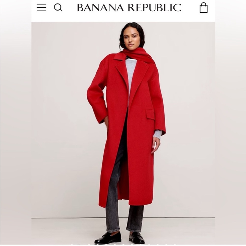Banana Republic Red Trench Coat Cape